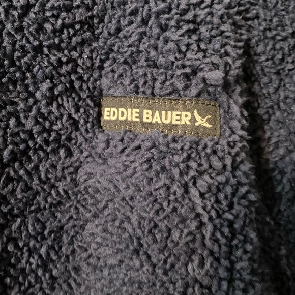 Eddie Bauer Midnight Blue  Reversible Fleece Jacket EUC Medium - Picture 3 of 6